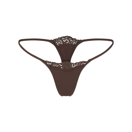 FITS EVERYBODY LACE STRING THONG | ESPRESSO
