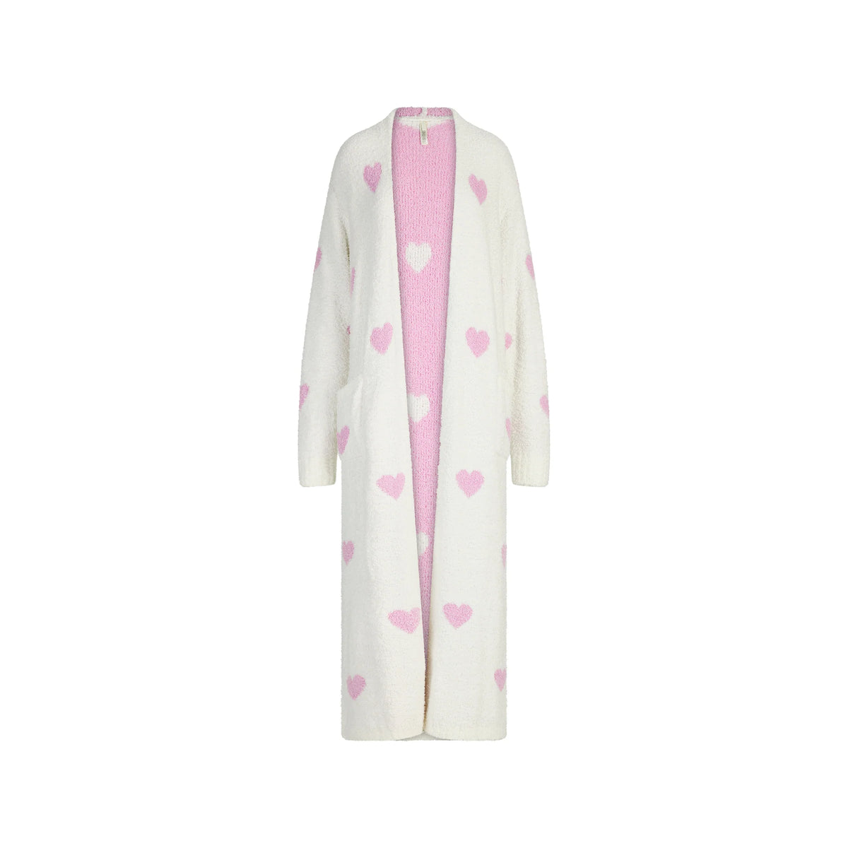 COZY KNIT UNISEX ROBE | IVORY SPACED HEARTS