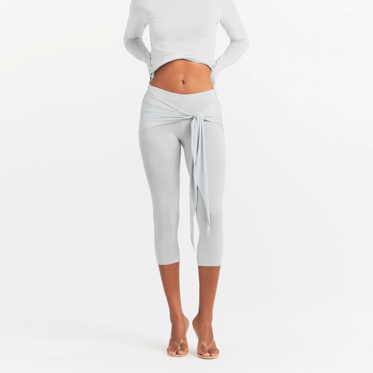 CUPRO JERSEY WRAP CAPRI | PEARL