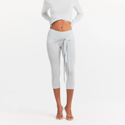 CUPRO JERSEY WRAP CAPRI | PEARL