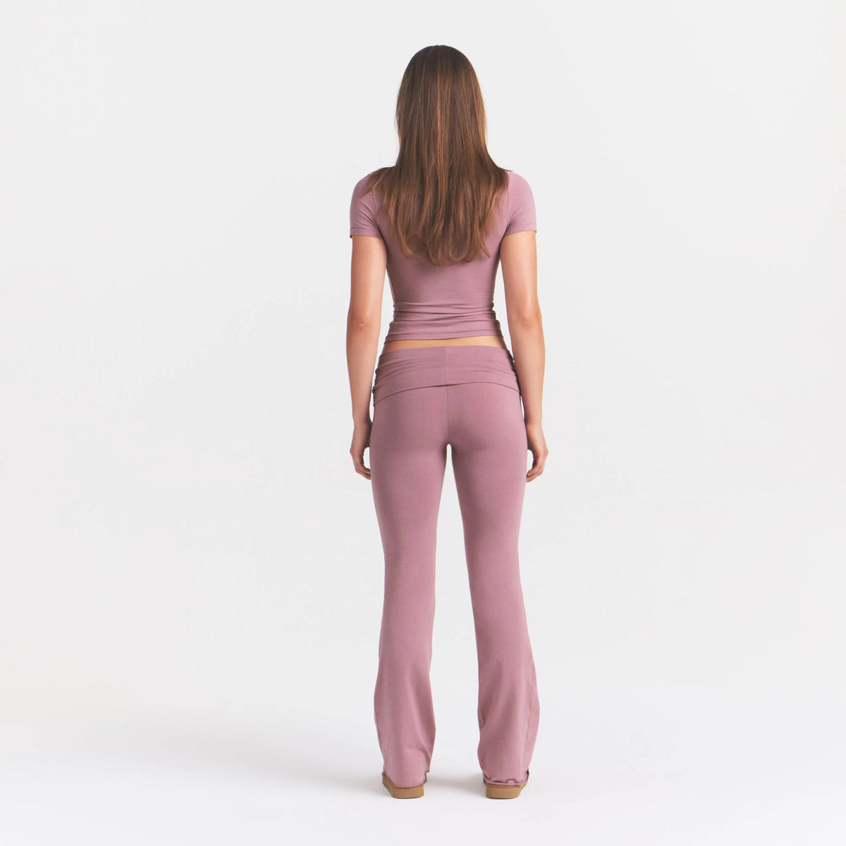 COTTON JERSEY FOLDOVER PANT | MUTED MAUVE
