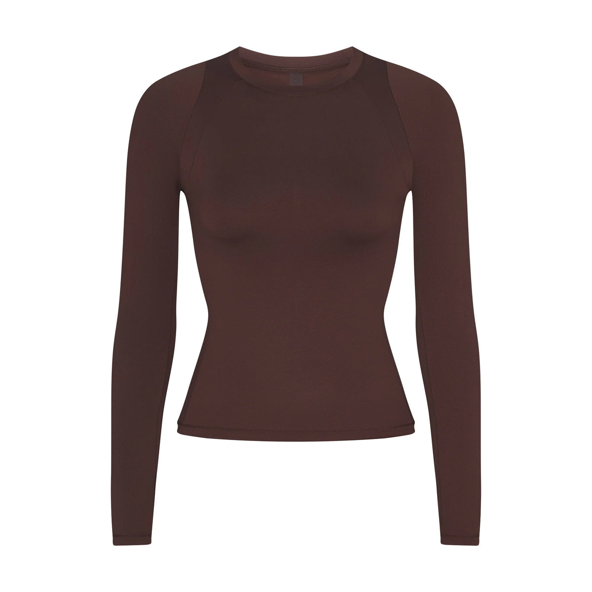 NikeSKIMS AIRY LONG SLEEVE CREW NECK TOP | DARK SEPIA