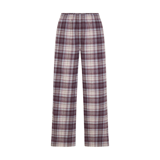 FLANNEL SLEEP OVERSIZED PANT | IRIS MICA PLAID