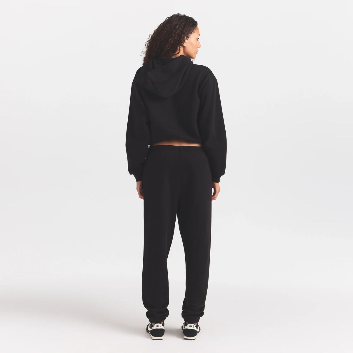 COTTON FLEECE ZIP UP HOODIE WITH EMBOSSED LOGO | ONYX