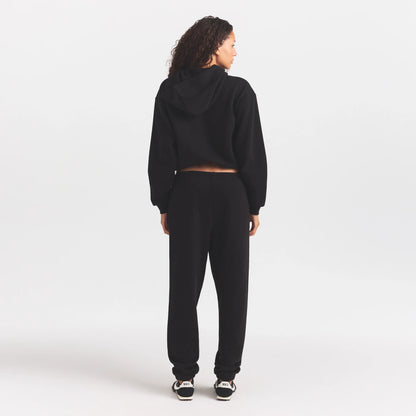 COTTON FLEECE ZIP UP HOODIE WITH EMBOSSED LOGO | ONYX