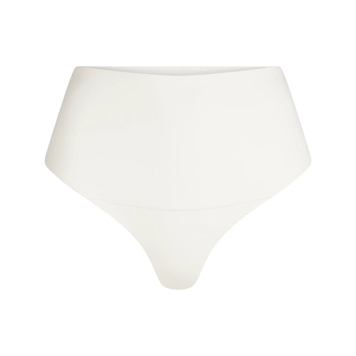 COTTON SHAPEWEAR HIGH-WAISTED THONG | MARBLE