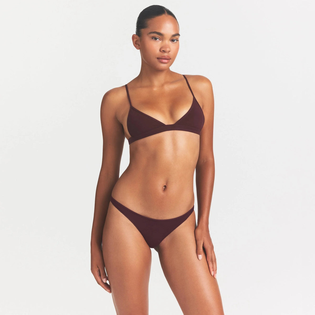 EVERYDAY COTTON TRIANGLE BRALETTE | CURRANT