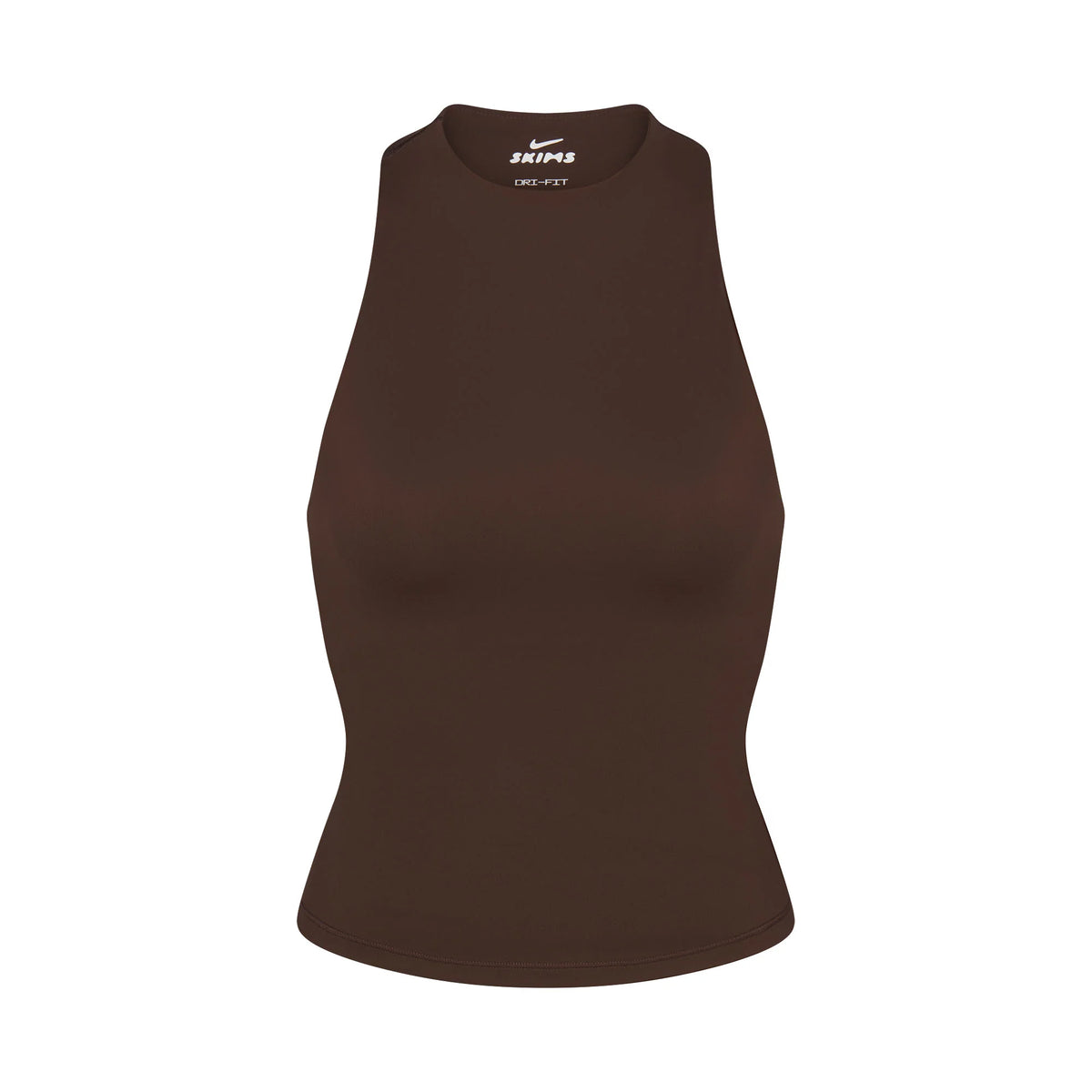 NikeSKIMS MATTE MOCK NECK RACER TANK | DARK SEPIA