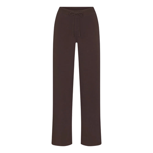 COTTON JERSEY STRAIGHT LEG PANT | ESPRESSO