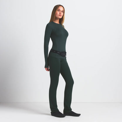 NikeSKIMS AIRY LONG SLEEVE CREW NECK TOP | DARK TEAL