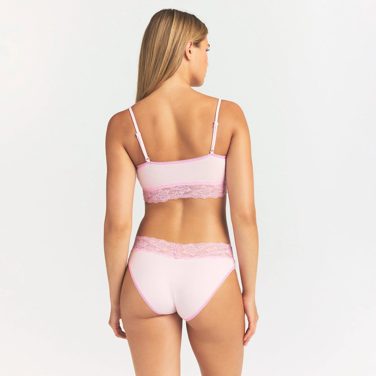LIGHTWEIGHT COTTON WIDE LACE BRIEF | CHERRY BLOSSOM TONAL