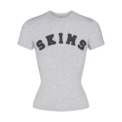 COTTON JERSEY LOGO T-SHIRT | LIGHT HEATHER GREY WITH ONYX LOGO