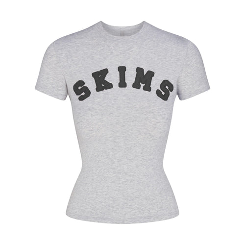 COTTON JERSEY LOGO T-SHIRT | LIGHT HEATHER GREY WITH ONYX LOGO