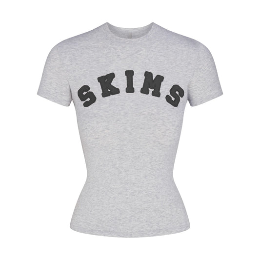 COTTON JERSEY LOGO T-SHIRT | LIGHT HEATHER GREY WITH ONYX LOGO