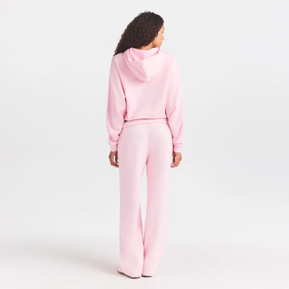 COTTON FLEECE HOODIE WITH EMBOSSED LOGO | CHERRY BLOSSOM