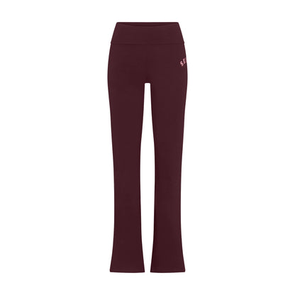 COTTON JERSEY LOGO FOLDOVER PANT | CURRANT ARCHED SKIMS PLAID