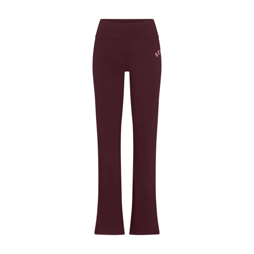 COTTON JERSEY LOGO FOLDOVER PANT | CURRANT ARCHED SKIMS PLAID
