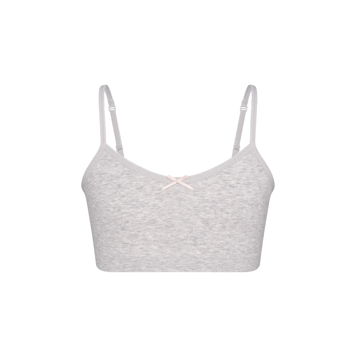 COTTON SEAMLESS JUNIORS BRALETTE 2-PACK | LIGHT HEATHER GREY AND SOOT