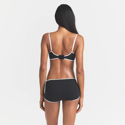 COTTON RIB BALCONETTE BRA | SOOT CONTRAST