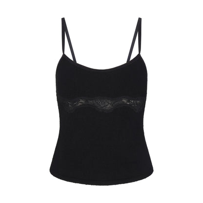 LACE KNIT TANK | OBSIDIAN