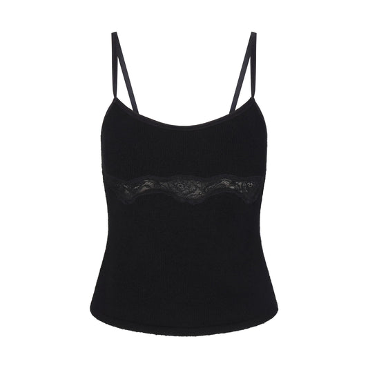 LACE KNIT TANK | OBSIDIAN