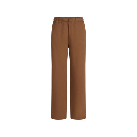 COTTON FLEECE STRAIGHT LEG PANT | BISON