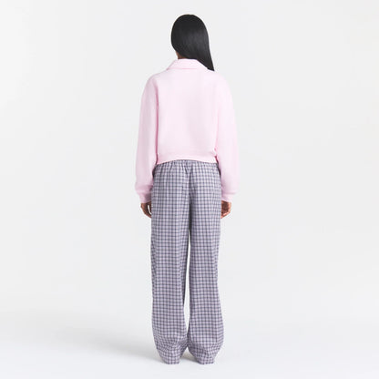 COTTON FLEECE POLO SWEATSHIRT | CHERRY BLOSSOM