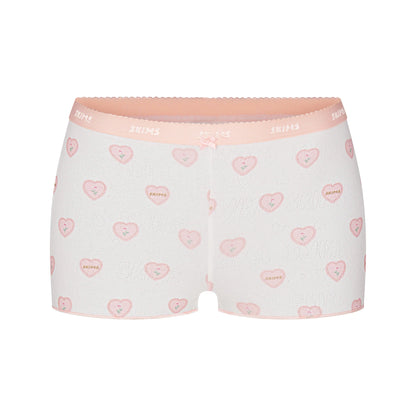LOGO POINTELLE BABY TEE AND MICRO SHORT SET | SNOW LACE HEARTS