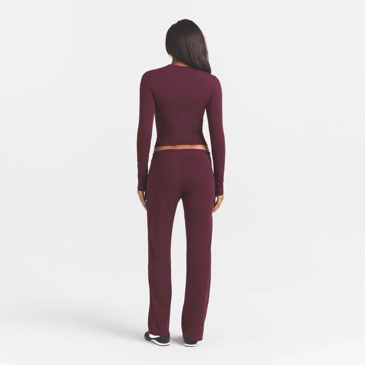 COTTON JERSEY STRAIGHT LEG PANT | CURRANT
