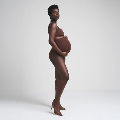 FITS EVERYBODY MATERNITY BANDED HIGH-WAISTED BRIEF | COCOA