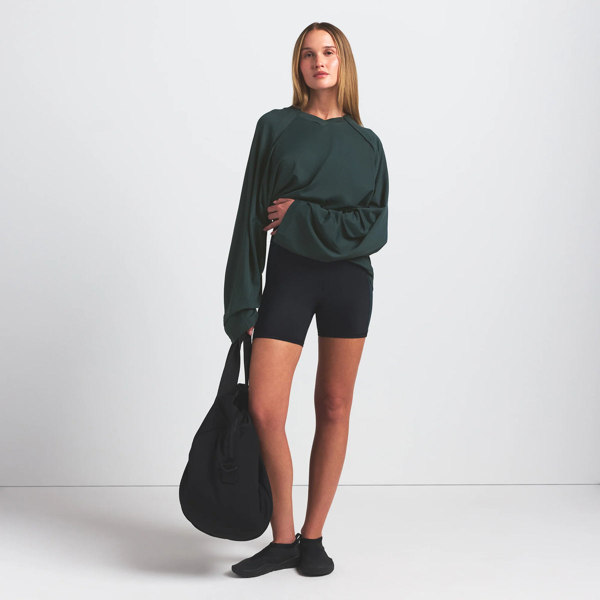 NikeSKIMS AIRY V-NECK OVERSIZED LONG SLEEVE TOP | DARK TEAL