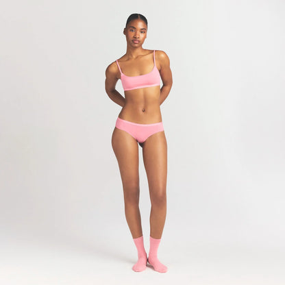 LIGHTWEIGHT COTTON LOGO PICOT HIPSTER | MELON TONAL
