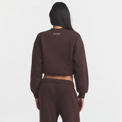 COTTON FLEECE BOMBER JACKET | ESPRESSO