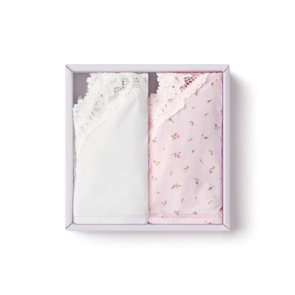 FITS EVERYBODY LACE SCOOP BRALETTE 2-PACK | MARBLE AND PINK ROSEBUD PRINT