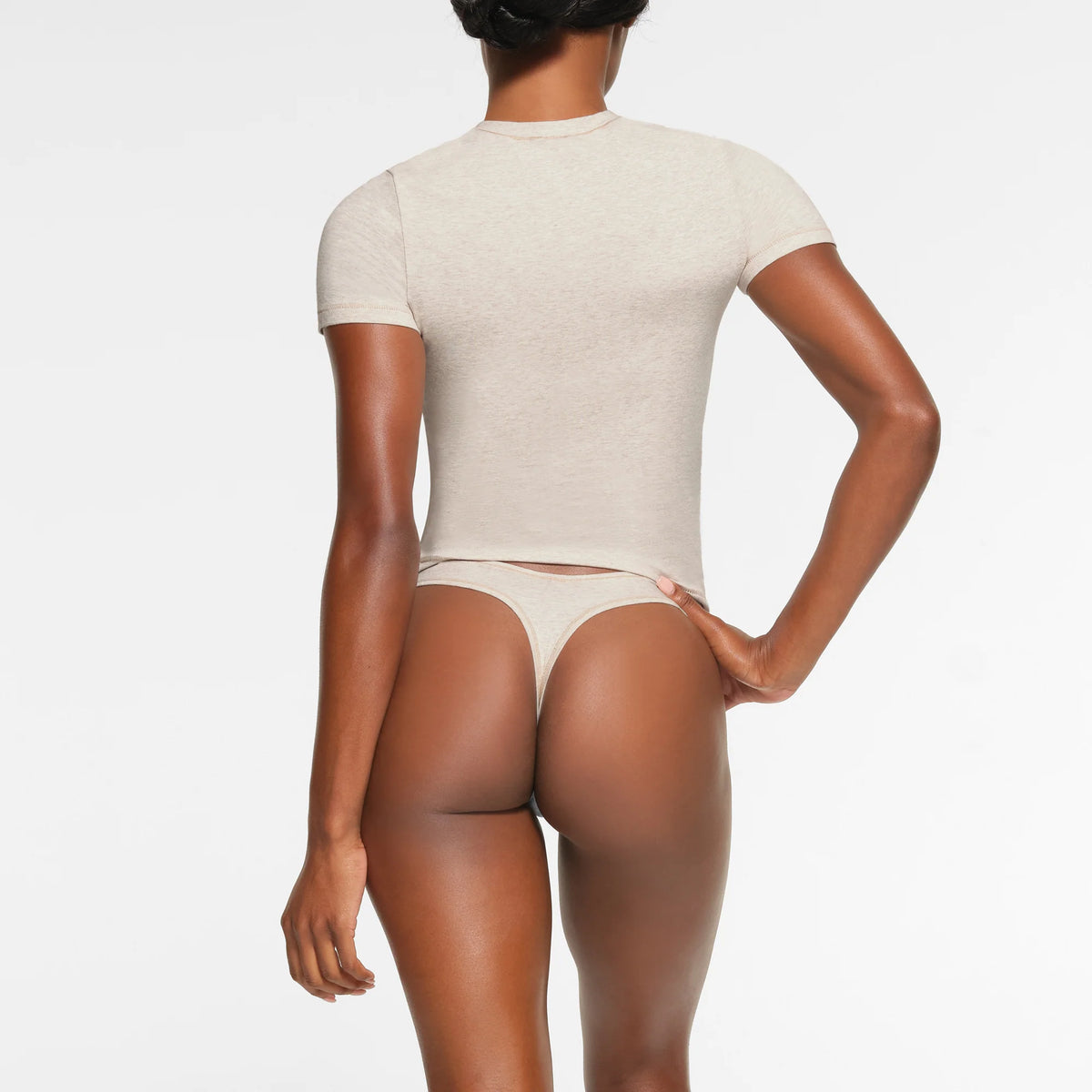 COTTON JERSEY T-SHIRT | HEATHER OATMEAL