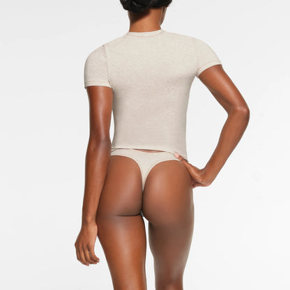 COTTON JERSEY T-SHIRT | HEATHER OATMEAL