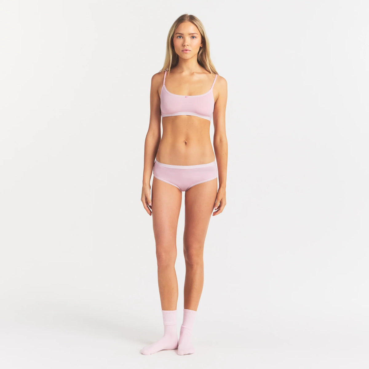 LIGHTWEIGHT COTTON LOGO PICOT HIPSTER | PEONY