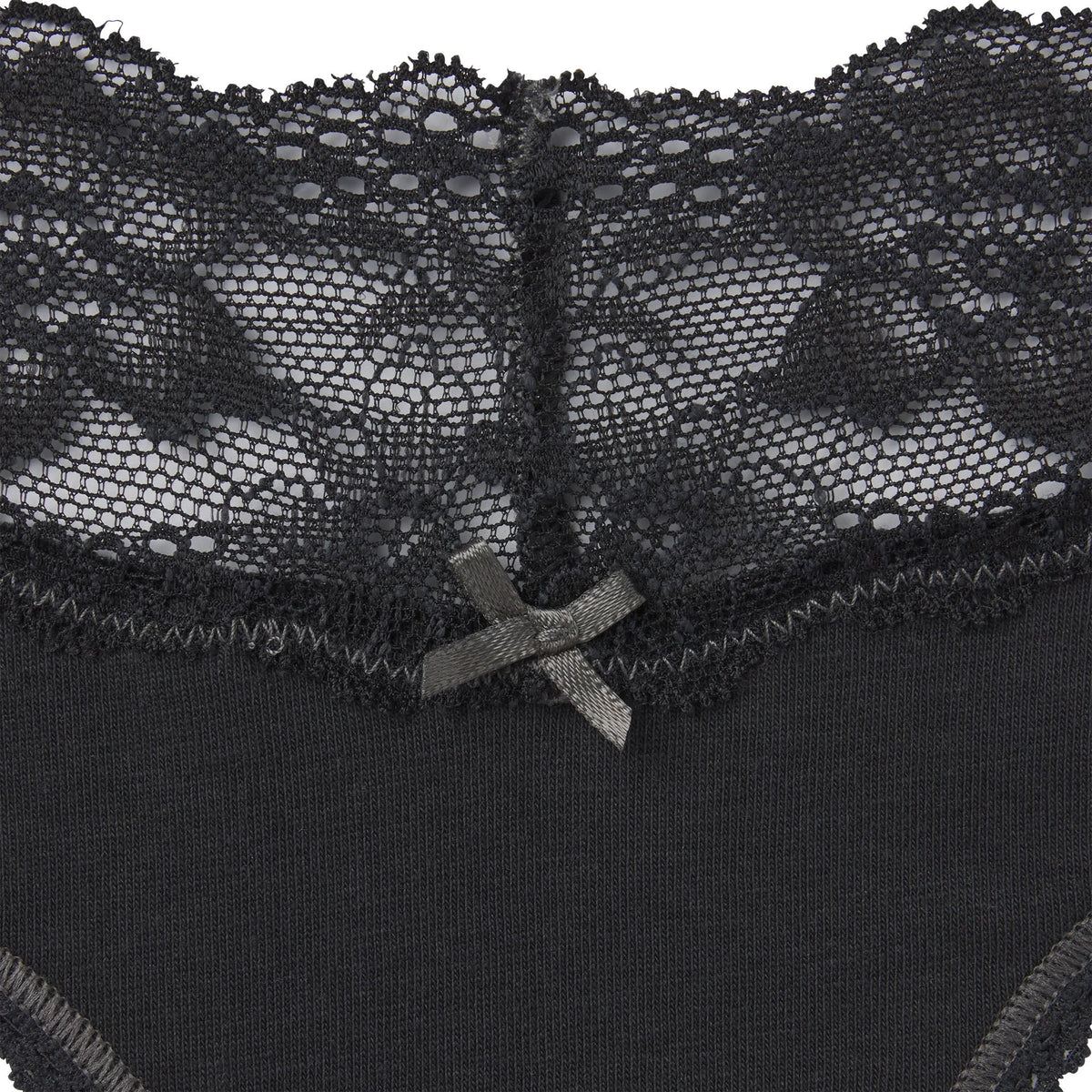LIGHTWEIGHT COTTON WIDE LACE THONG | SOOT TONAL