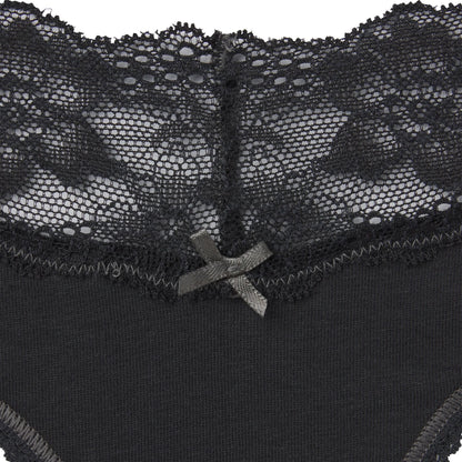 LIGHTWEIGHT COTTON WIDE LACE THONG | SOOT TONAL