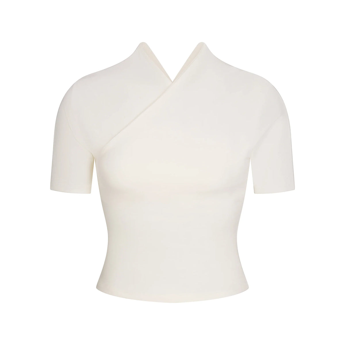 COTTON JERSEY WRAP TOP | MARBLE
