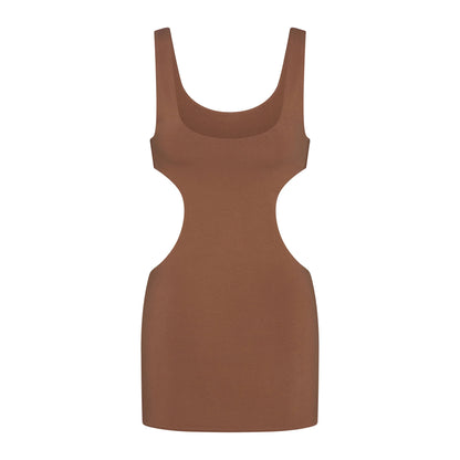 COTTON JERSEY CUT OUT MINI DRESS | JASPER