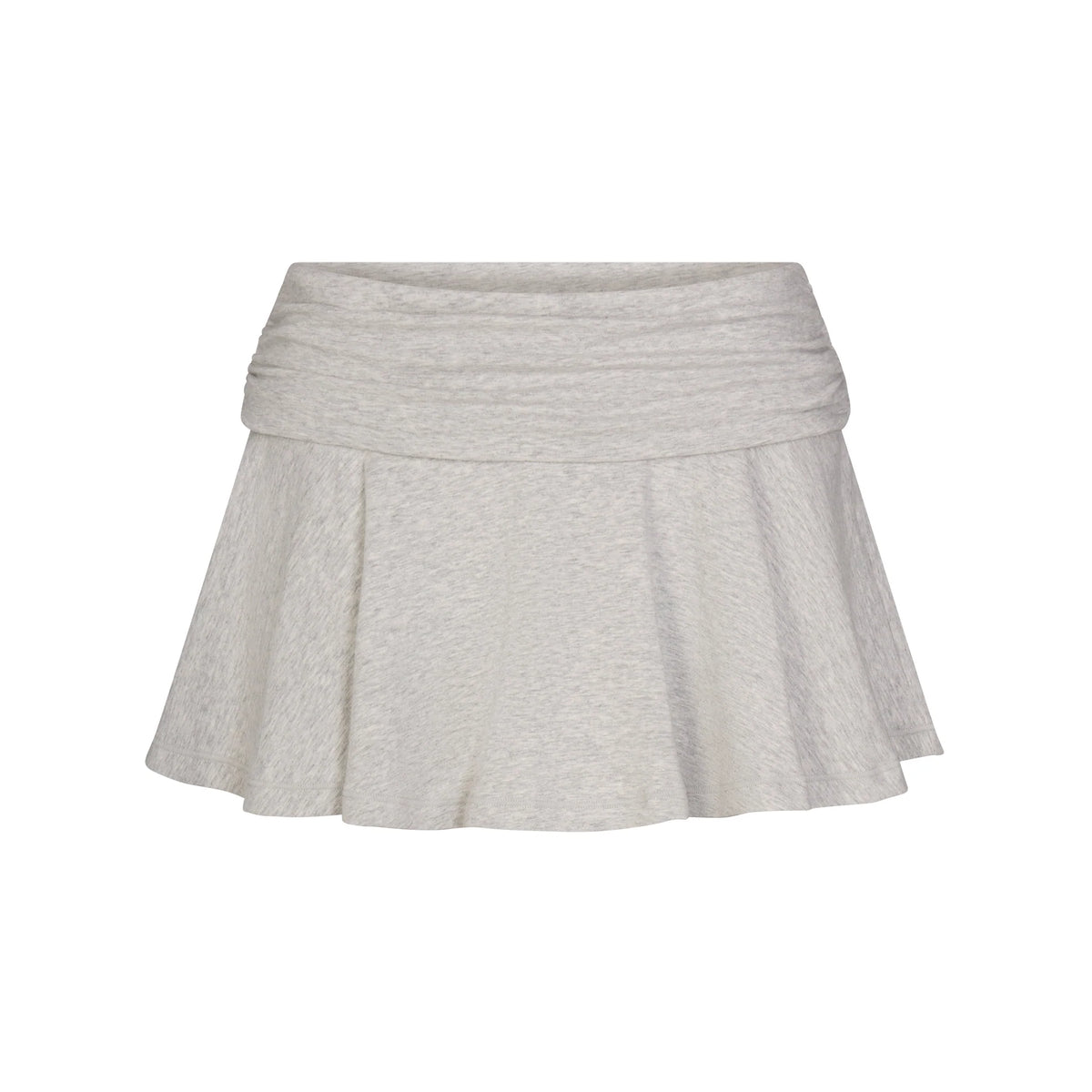 COTTON JERSEY FOLDOVER MINI SKORT | LIGHT HEATHER GREY