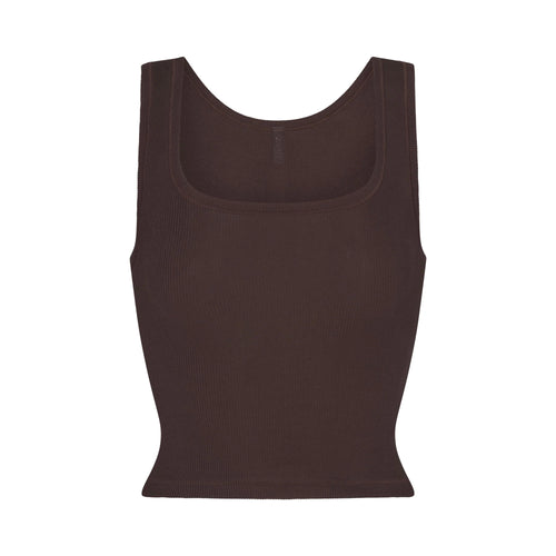 COTTON RIB TANK | ESPRESSO