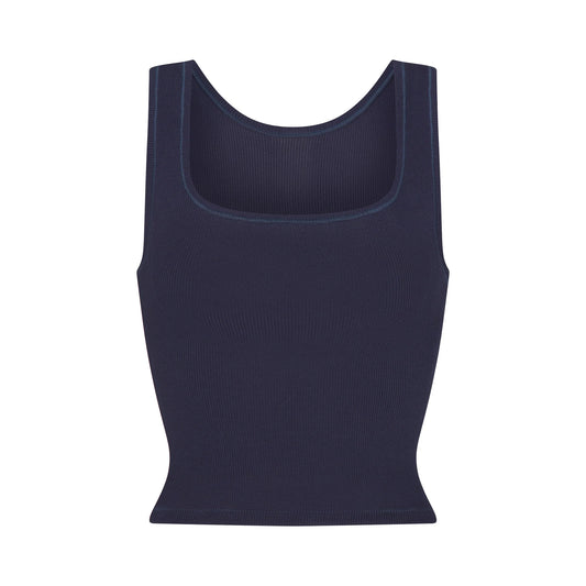 COTTON RIB TANK | NAVY