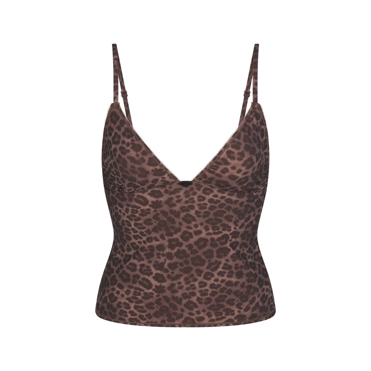 FITS EVERYBODY PICOT CAMI AND BOY SHORT SET | UMBER LEOPARD PRINT
