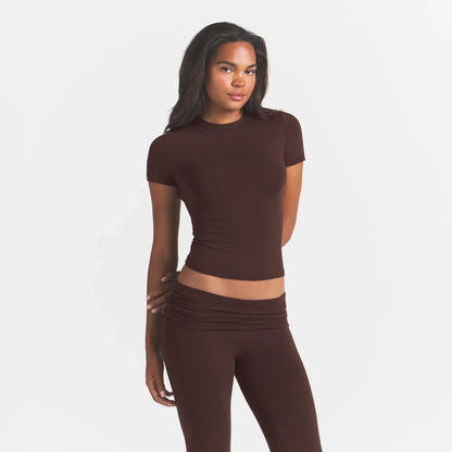 COTTON JERSEY T-SHIRT | ESPRESSO