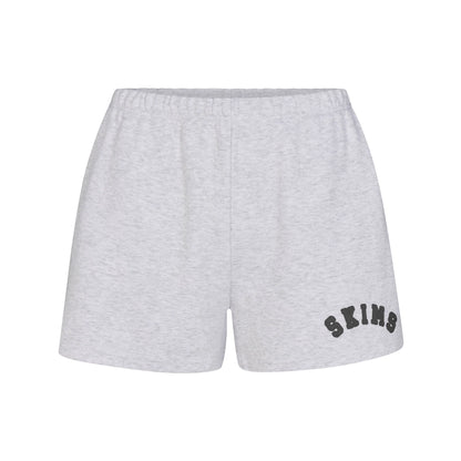 COTTON FLEECE LOGO CLASSIC SHORT | LIGHT HEATHER GREY WITH ONYX LOGO