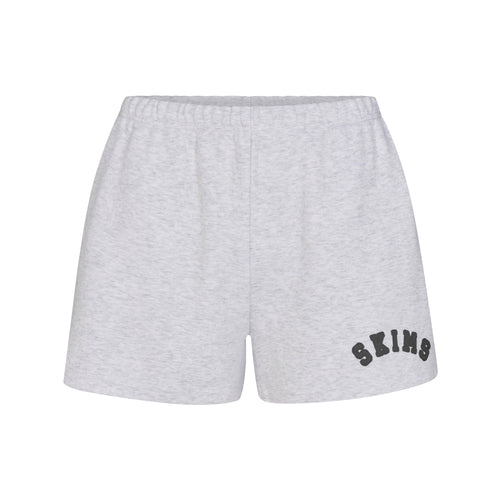 COTTON FLEECE LOGO CLASSIC SHORT | LIGHT HEATHER GREY WITH ONYX LOGO