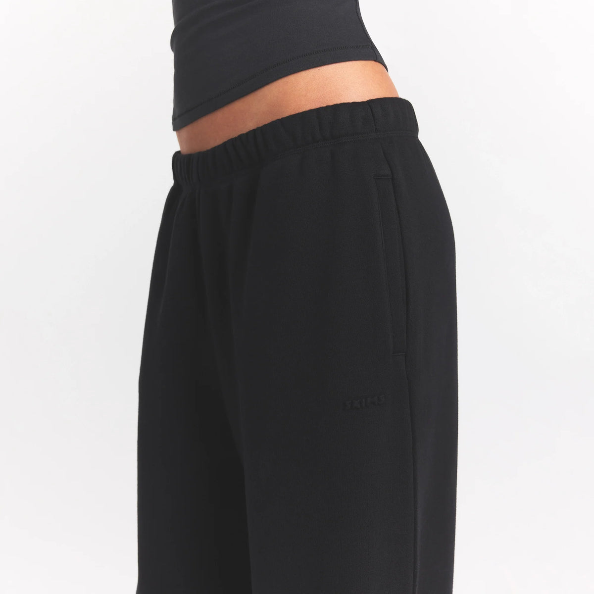 COTTON FLEECE STRAIGHT LEG PANT | ONYX