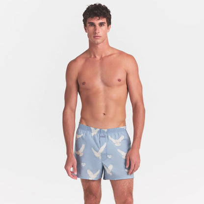 COTTON POPLIN MENS BOXER | AERO TEXTURED DOVE PRINT